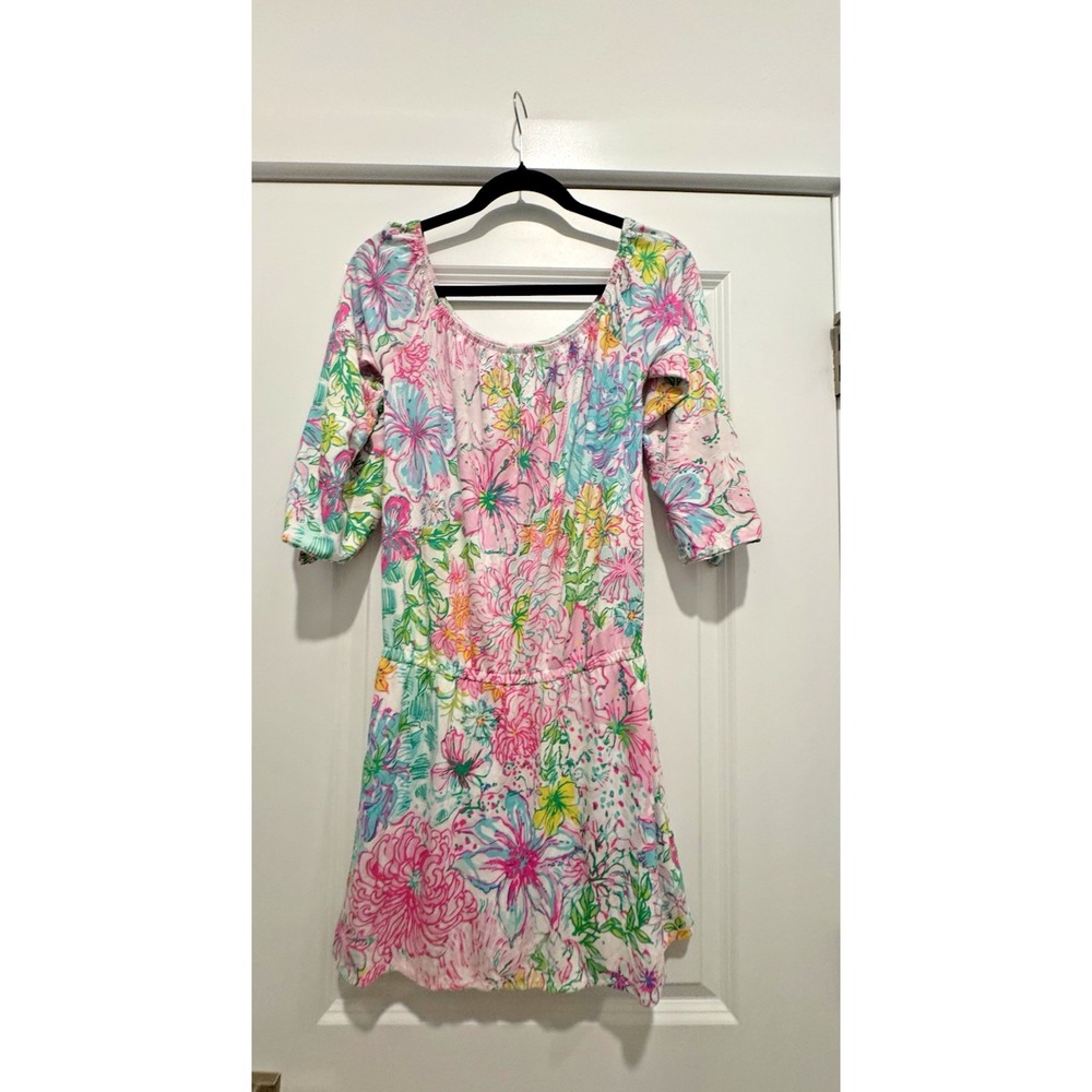Lilly Pulitzer Lana Skort Romper Paradise Found Off The Shoulder Sz S - Picture 6 of 10